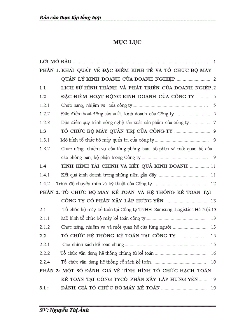 image for page Tổ chức bộ máy kế toán và hệ thống kế tại công ty CP Xây lắp Hưng Yên