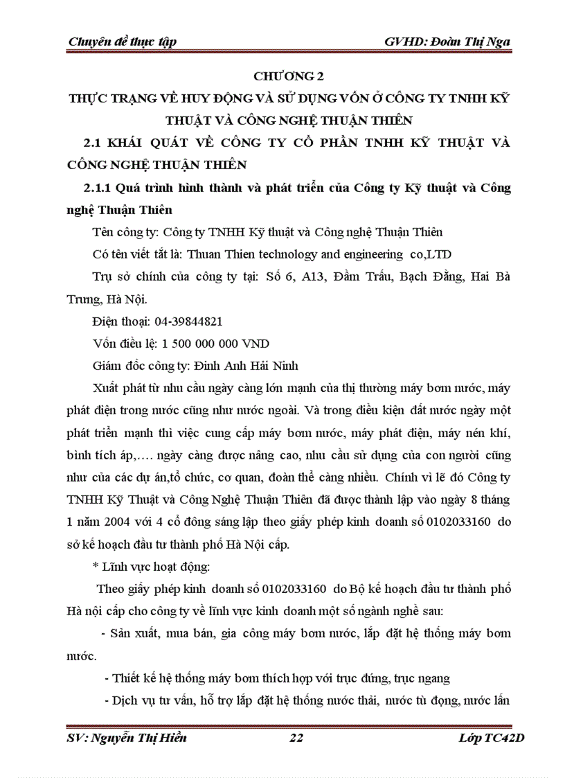 image for page Tình hình huy động và sử dụng vốn trong Công ty TNHH Kỹ thuật và Công nghệ Thuận Thiên