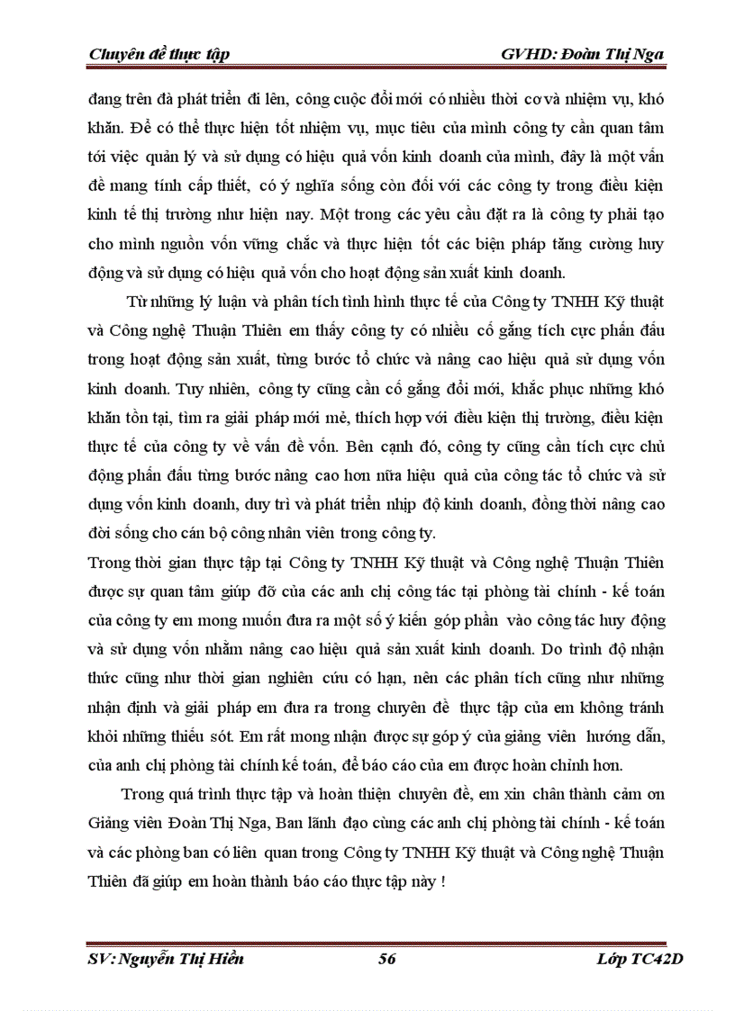 image for page Tình hình huy động và sử dụng vốn trong Công ty TNHH Kỹ thuật và Công nghệ Thuận Thiên
