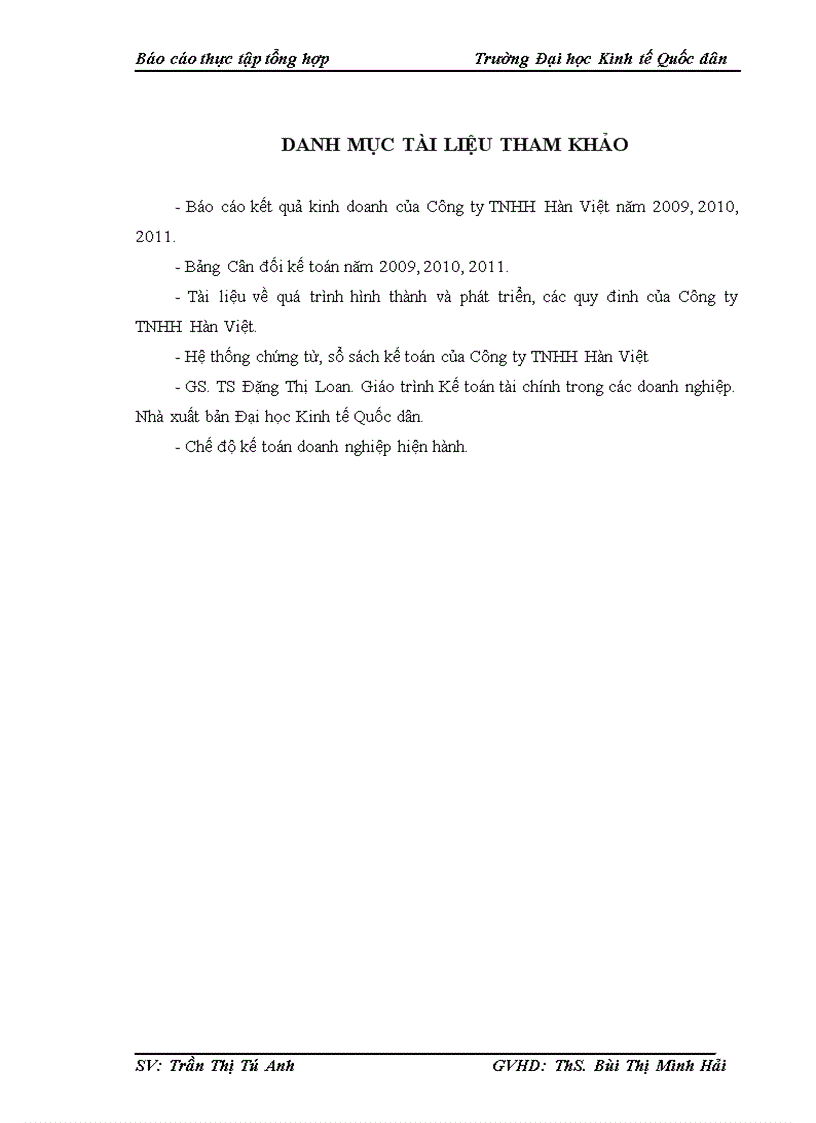 image for page Một số đánh giá về tình hình tổ chức hạch toán kế toán tại Công ty TNHH Hàn Việt