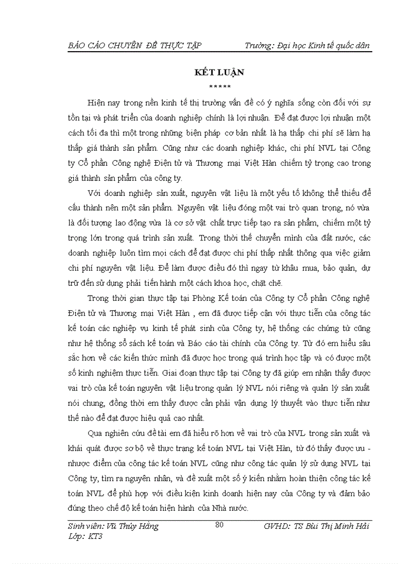 image for page Hoàn thiện kế toán nguyên vật liệu ở Công ty Cổ phần Công nghệ Điện tử và Thương mại Việt Hàn 1