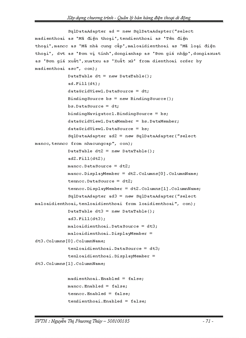 image for page Xây dựng chương trình Quản lý bán hàng điện thoại di động