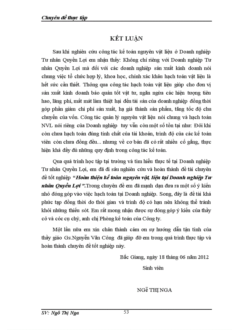 image for page Hoàn thiện kế toán nguyên vật liệu tại Doanh nghiệp Tư nhân Quyền Lợi 4