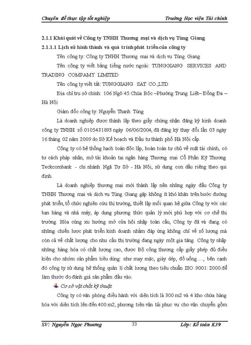 image for page Tổ chức công tác kế toán bán hàng và xác định kết quả kinh doanh tại Công ty TNHH Thương mại và dịch vụ Tùng Giang