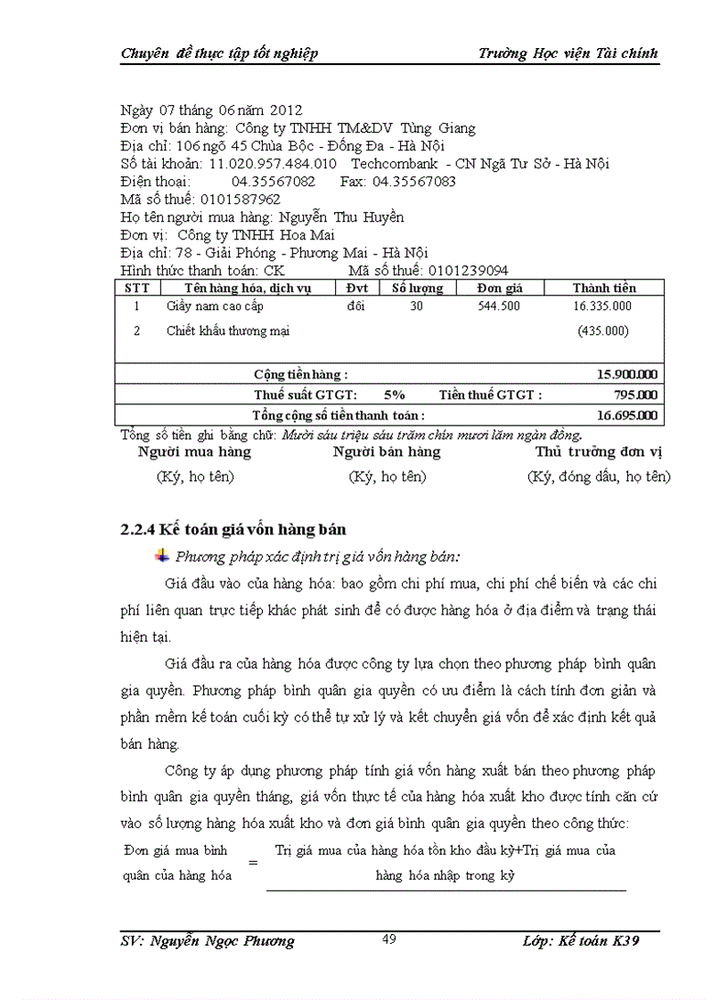 image for page Tổ chức công tác kế toán bán hàng và xác định kết quả kinh doanh tại Công ty TNHH Thương mại và dịch vụ Tùng Giang