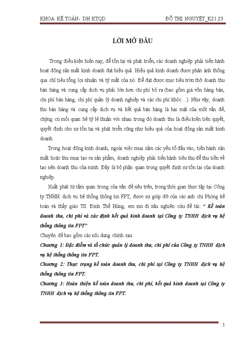 image for page Kế toán doanh thu chi phí và xác định kết quả kinh doanh tại Công ty TNHH dịch vụ hệ thống thông tin FPT