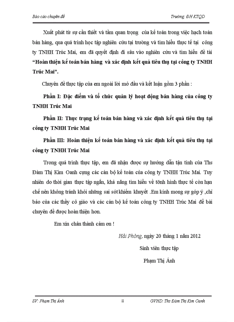 image for page Hoàn thiện kế toán bán hàng và xác định kết quả tiêu thụ tại công ty TNHH Trúc Mai