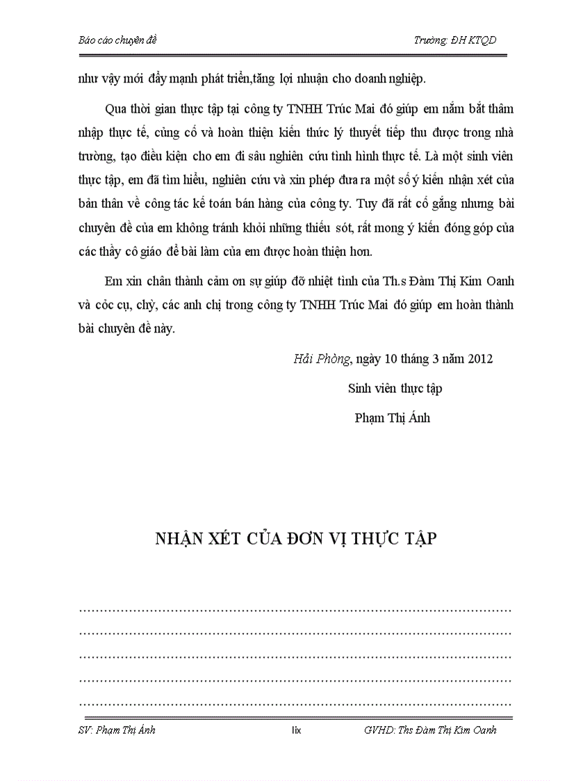 image for page Hoàn thiện kế toán bán hàng và xác định kết quả tiêu thụ tại công ty TNHH Trúc Mai