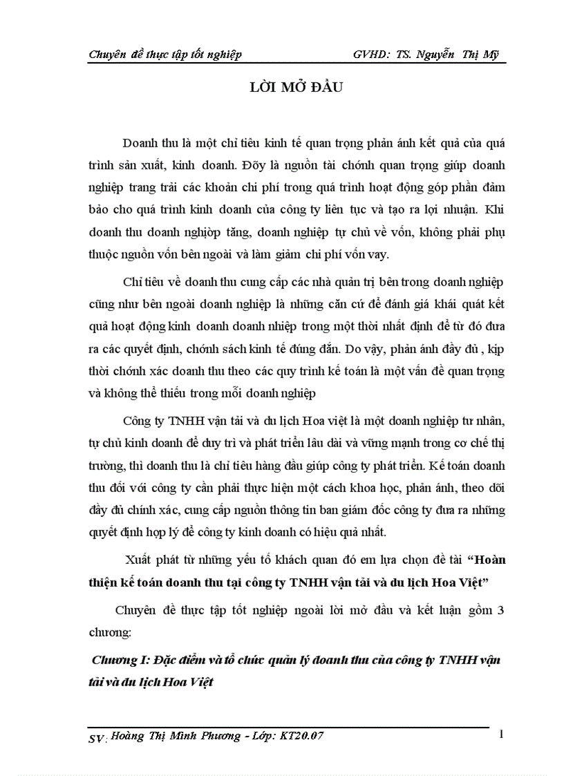 image for page Hoàn thiện kế toán doanh thu tại công ty TNHH vận tải và du lịch Hoa Việt