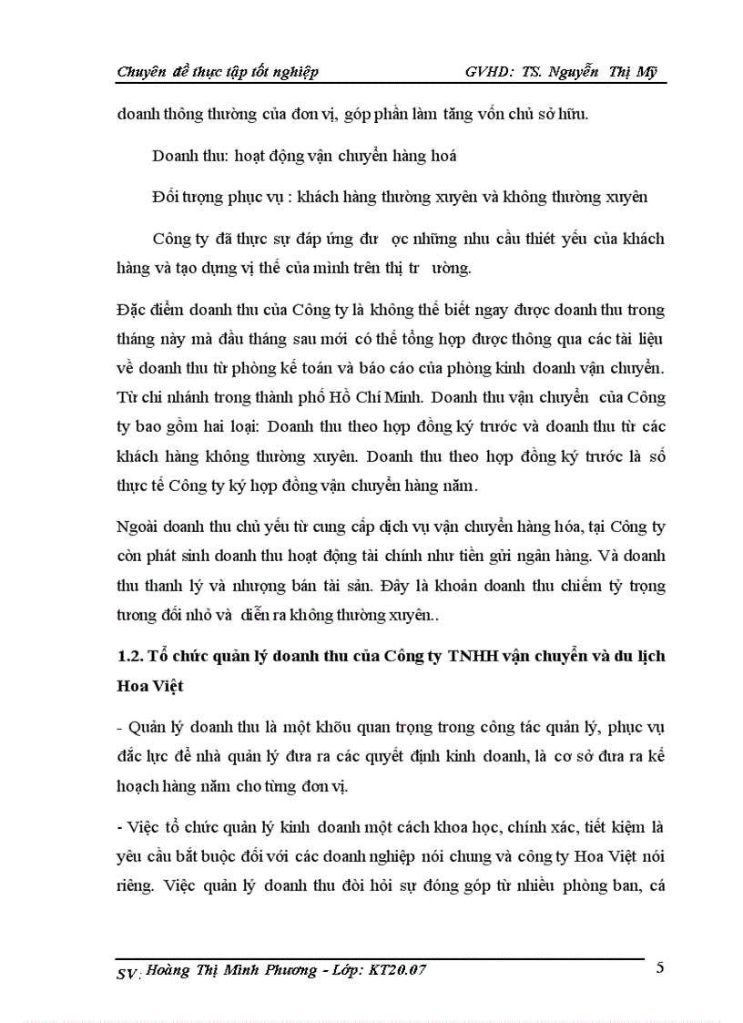 image for page Hoàn thiện kế toán doanh thu tại công ty TNHH vận tải và du lịch Hoa Việt