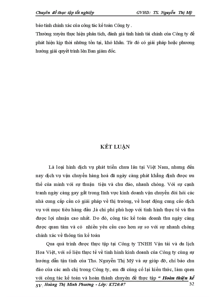 image for page Hoàn thiện kế toán doanh thu tại công ty TNHH vận tải và du lịch Hoa Việt