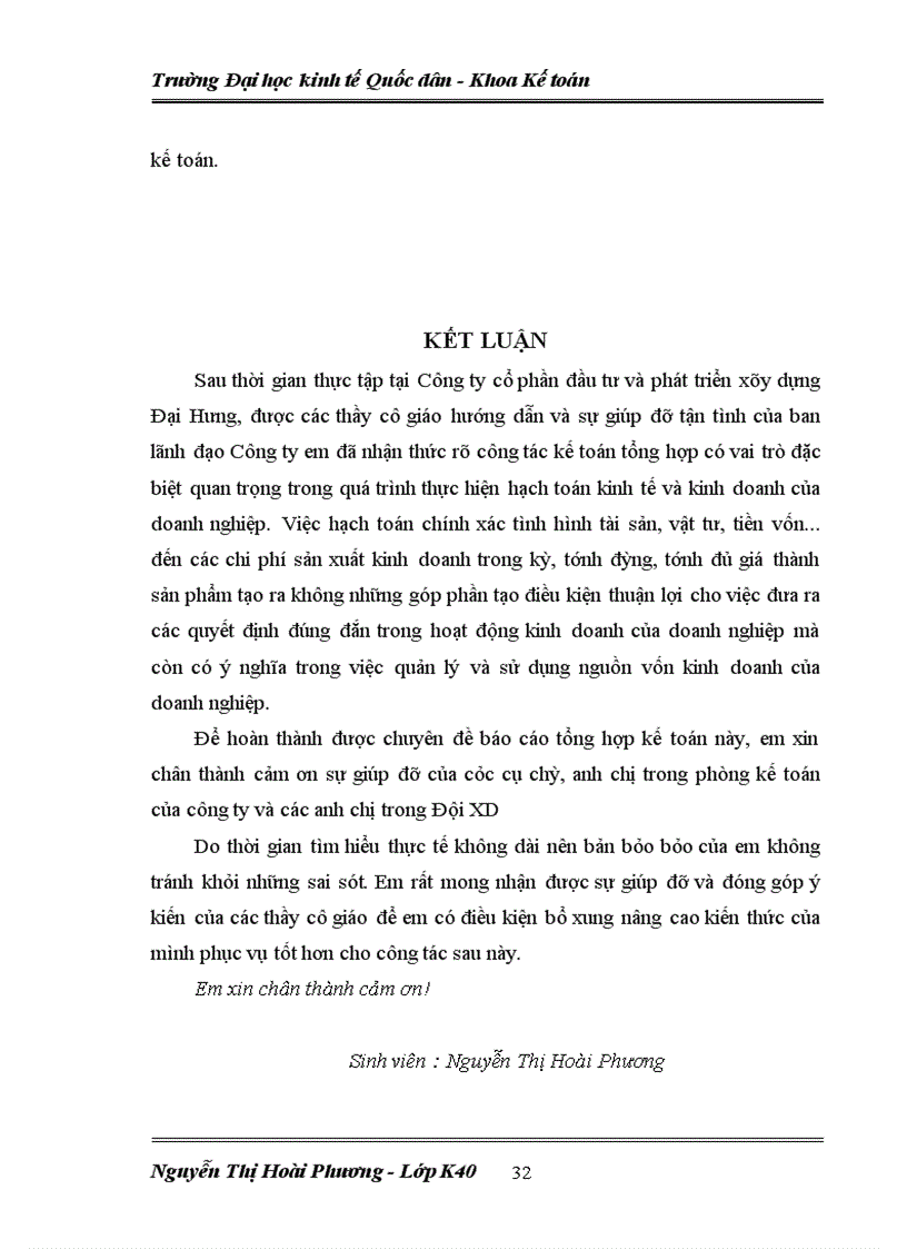 image for page Một số đánh giá về tình hình tổ chức hạch toán kế toán tại Công ty cổ phần đầu tư và phát triển xây dựng Đại Hưng