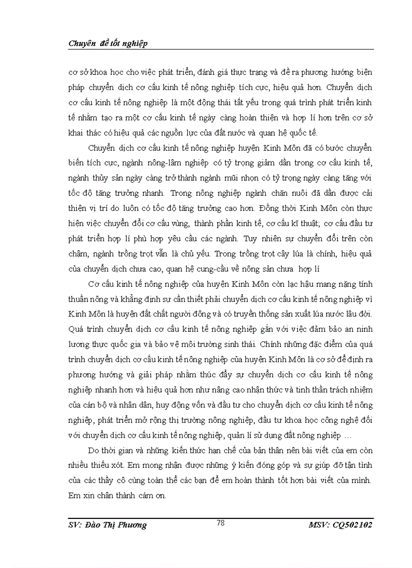 image for page Thực trạng chuyển dịch cơ cấu kinh tế nông nghiệp theo ngành ở huyện kinh môn hải dương