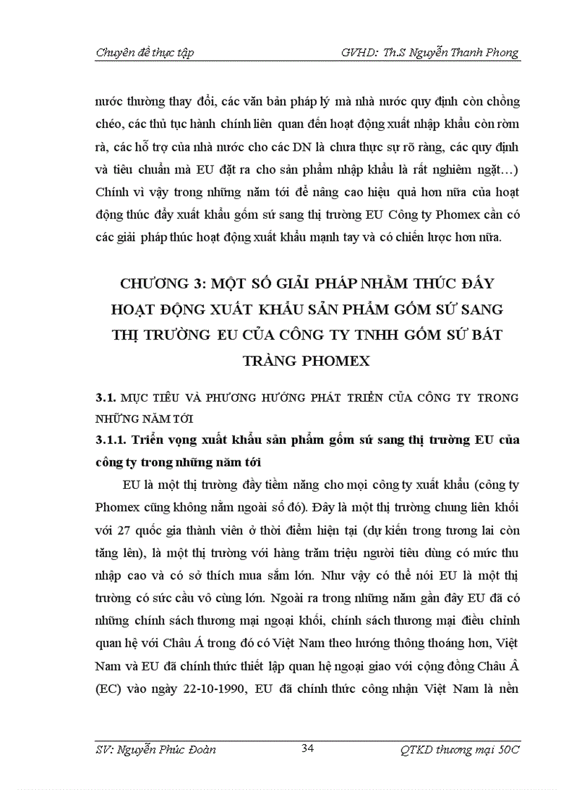 image for page Giải pháp thúc đẩy hoạt động xuất khẩu sản phẩm gốm sứ sang thị trường EU của công ty TNHH gốm sứ Bát Tràng Phomex