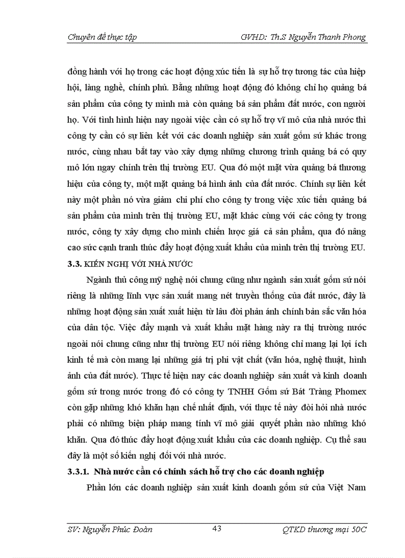 image for page Giải pháp thúc đẩy hoạt động xuất khẩu sản phẩm gốm sứ sang thị trường EU của công ty TNHH gốm sứ Bát Tràng Phomex