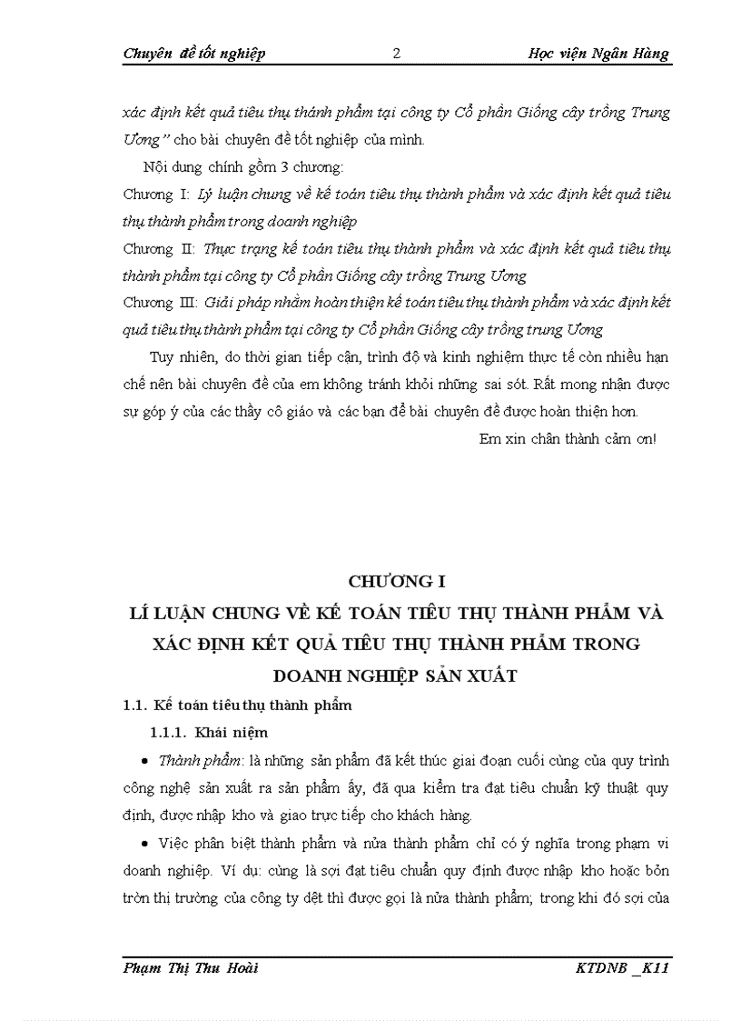 image for page Kế toán tiêu thụ thành phẩm và xác định kết quả tiêu thụ thánh phẩm tại công ty Cổ phần Giống cây trồng Trung Ương 1