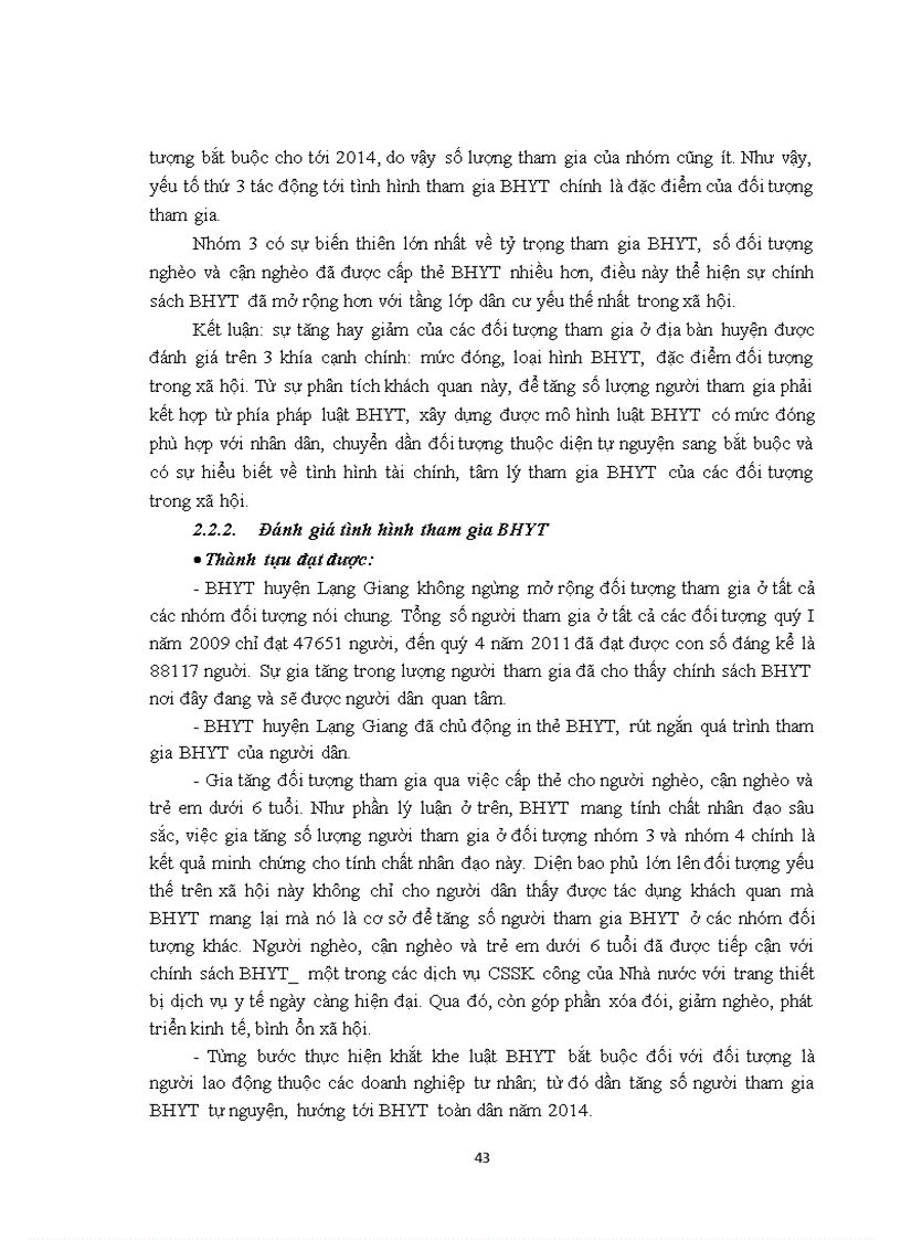 image for page Thực trạng đăng ký tham gia và thanh toán chi phí KCB BHYT tại BHXH huyện Lạng Giang