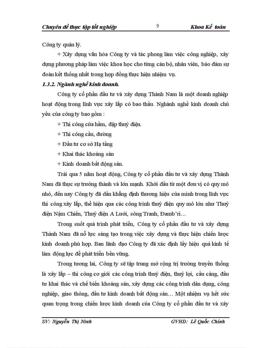 image for page Hoàn thiện kế toán chi phí sản xuất và tính giá thành sản phẩm xây lắp tại Công ty cổ phần đầu tư và xây dựng Thành Nam