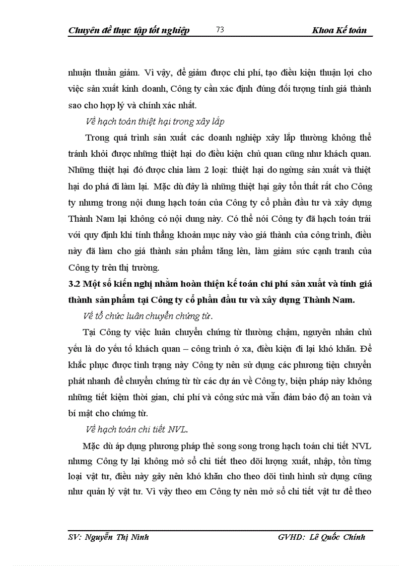 image for page Hoàn thiện kế toán chi phí sản xuất và tính giá thành sản phẩm xây lắp tại Công ty cổ phần đầu tư và xây dựng Thành Nam
