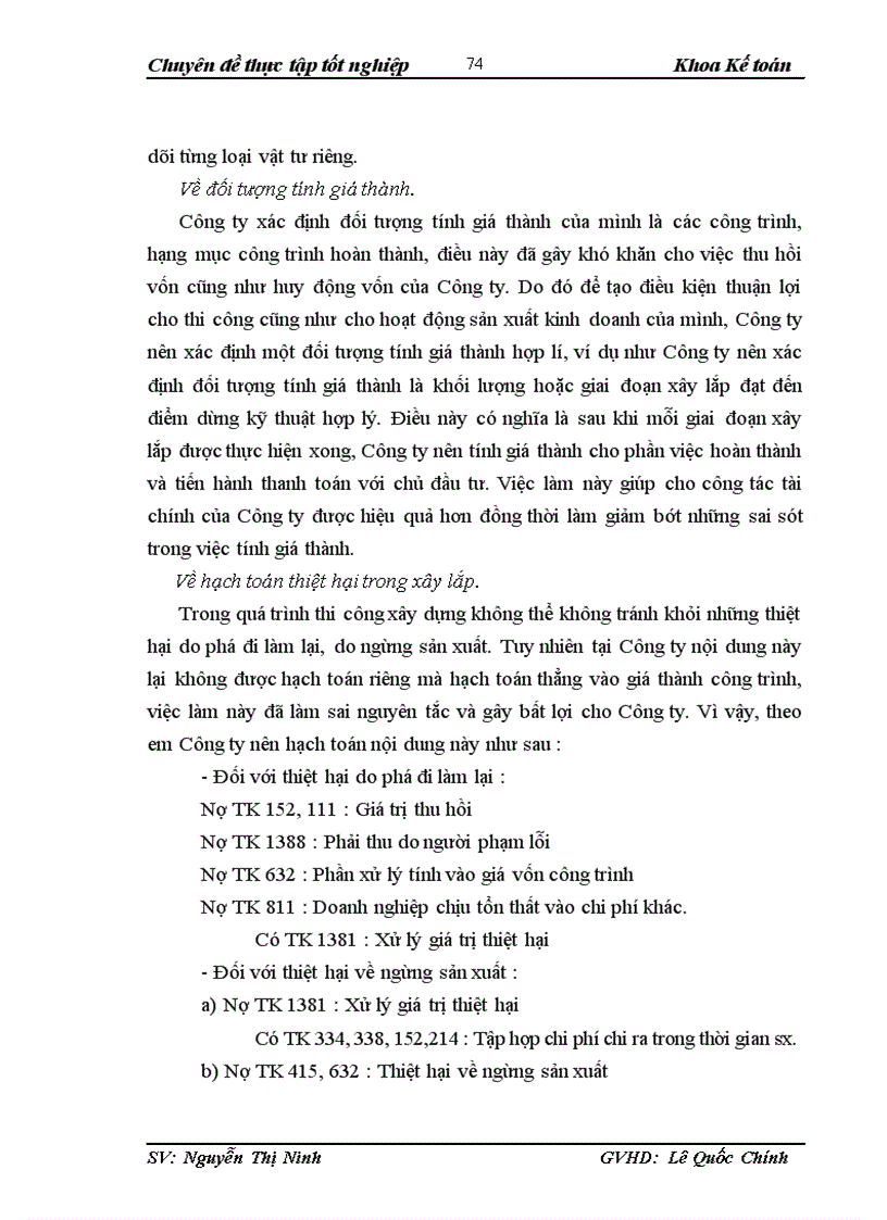 image for page Hoàn thiện kế toán chi phí sản xuất và tính giá thành sản phẩm xây lắp tại Công ty cổ phần đầu tư và xây dựng Thành Nam