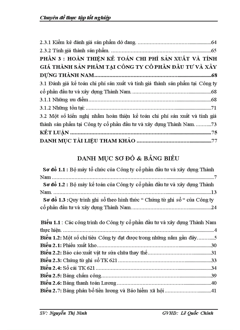 image for page Hoàn thiện kế toán chi phí sản xuất và tính giá thành sản phẩm xây lắp tại Công ty cổ phần đầu tư và xây dựng Thành Nam