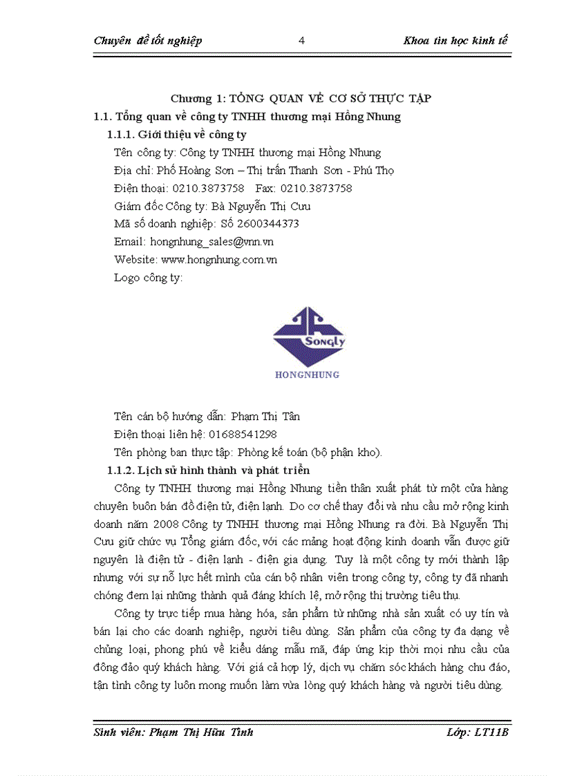 image for page Xây dựng phần mềm quản lý kho tại công ty TNHH Thương mại Hồng Nhung 1