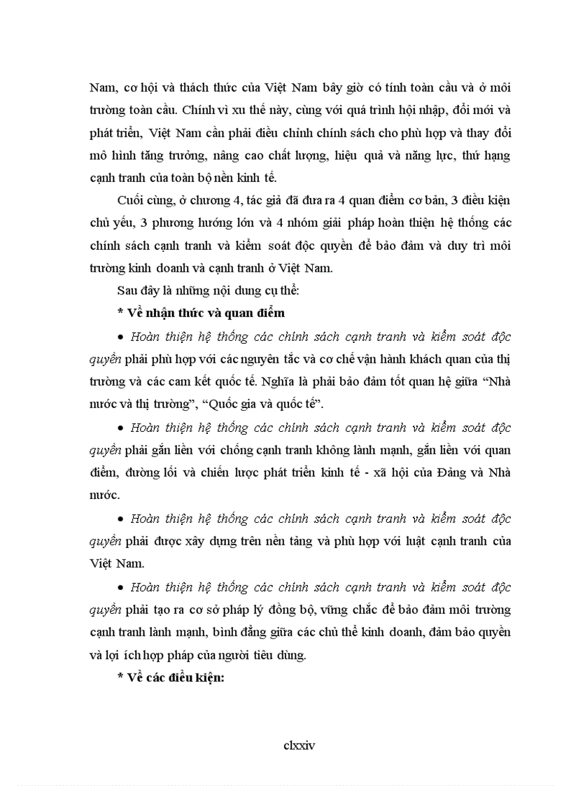 image for page Hoàn thiện chính sách cạnh tranh và kiểm soát độc quyền kinh doanh ở việt nam trong điều kiện hội nhập kinh tế quốc tế