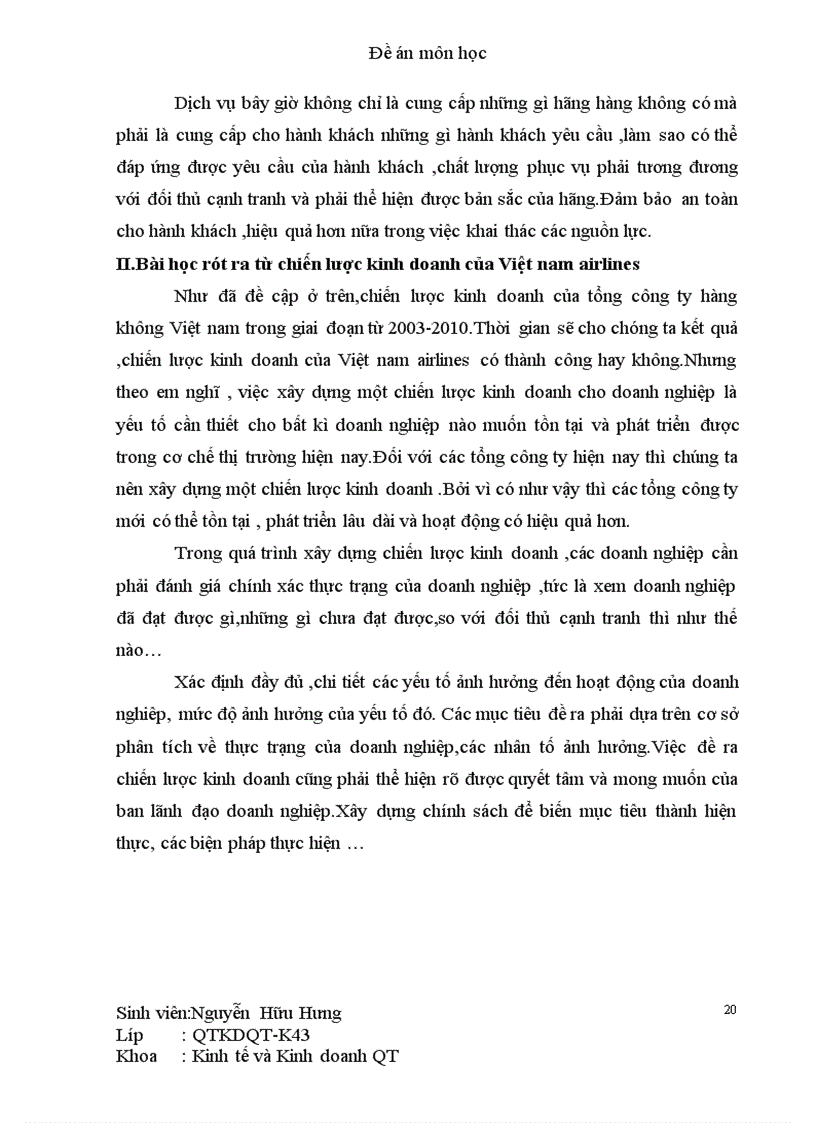 image for page Chiến lược kinh doanh của Việt Nam airlines