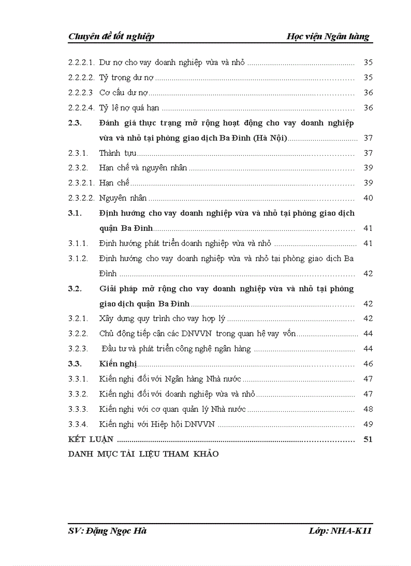 image for page Thực trạng mở rộng cho vay doanh nghiệp vừa và nhỏ tại phòng giao dịch Ba Đình Hà Nội