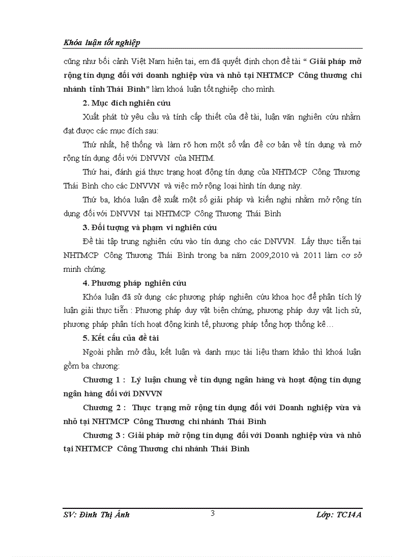 image for page Thực trạng mở rộng tín dụng đối với doanh nghiệp vừa và nhỏ tại ngân hàng tmcp công thương chi nhánh thái bình