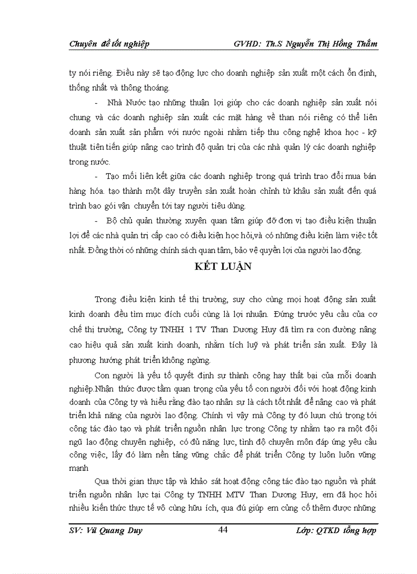 image for page Thực trạng công tác đào tạo và phát triển nguồn nhân lực tại công ty tnhh mtv than dương huy