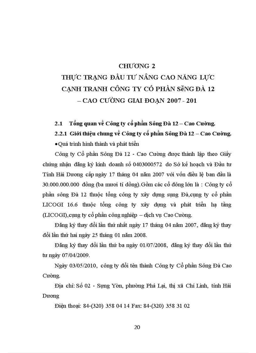 image for page Thực trạng đầu tư nâng cao năng lực cạnh tranh công ty cổ phần sông đà 12 cao cường