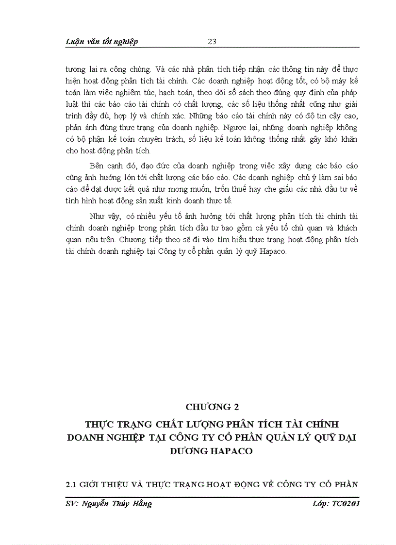 image for page Nâng cao chất lượng phân tích tài chính doanh nghiệp các công ty đã niêm yết tại công ty quản lý quỹ Đại Dương Hapaco