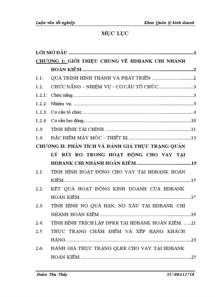 image for page Một số giải pháp tăng cường quản lý rủi ro trong hoạt động cho vay tại HDBank Chi nhánh Hoàn Kiếm