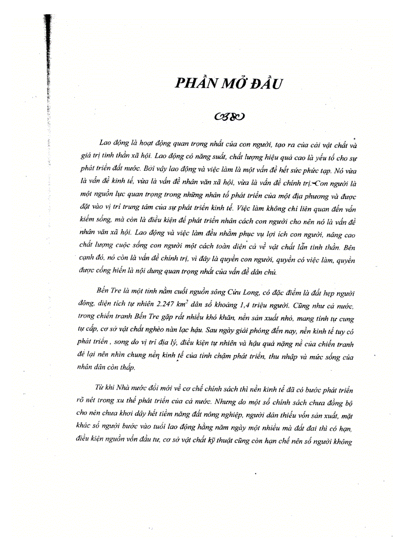 image for page Vấn đề lao động và một số giải pháp nhằm giải quyết việc làm cho tỉnh Bến Tre