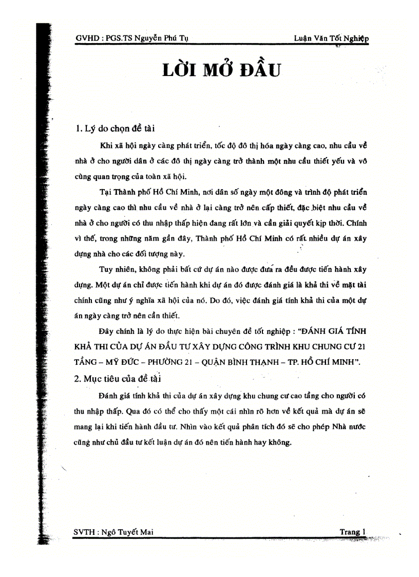 image for page Đánh giá tính khả thi của dự án đầu tư xây dựng công trình khu chung cư 21 tầng