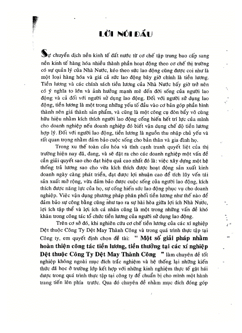 image for page Một số biện pháp hoàn thiện công tác tiền lương tiền thưởng tại xí nghiệp dệt may Thành công