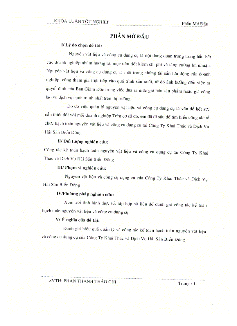 image for page Kế toán nguyên vật liệu công cụ dụng cụ tại công ty khai thác hải sản Biển Đông