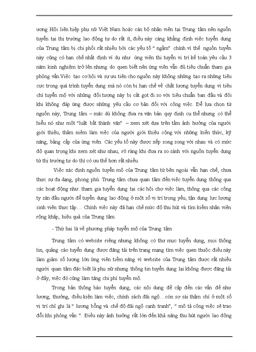 image for page Hoàn thiện công tác tuyển dụng nhân lực tại trung tâm phụ nữ và phát triển