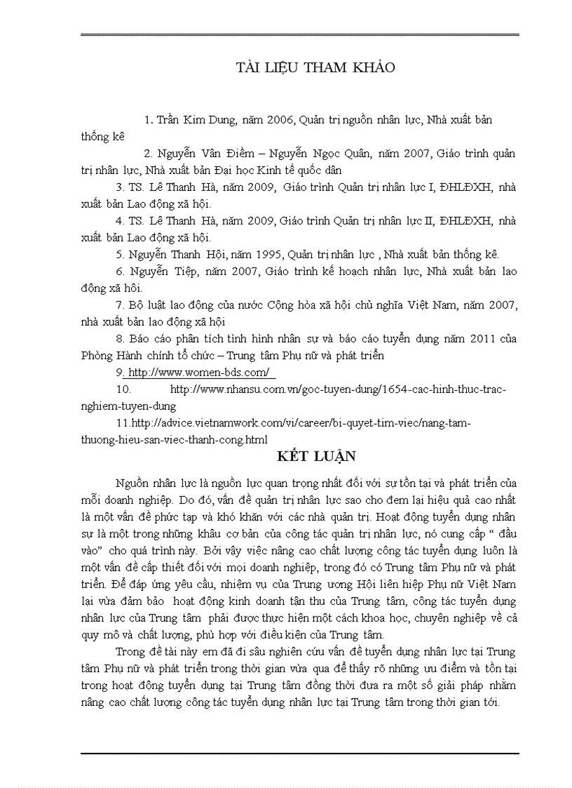 image for page Hoàn thiện công tác tuyển dụng nhân lực tại trung tâm phụ nữ và phát triển