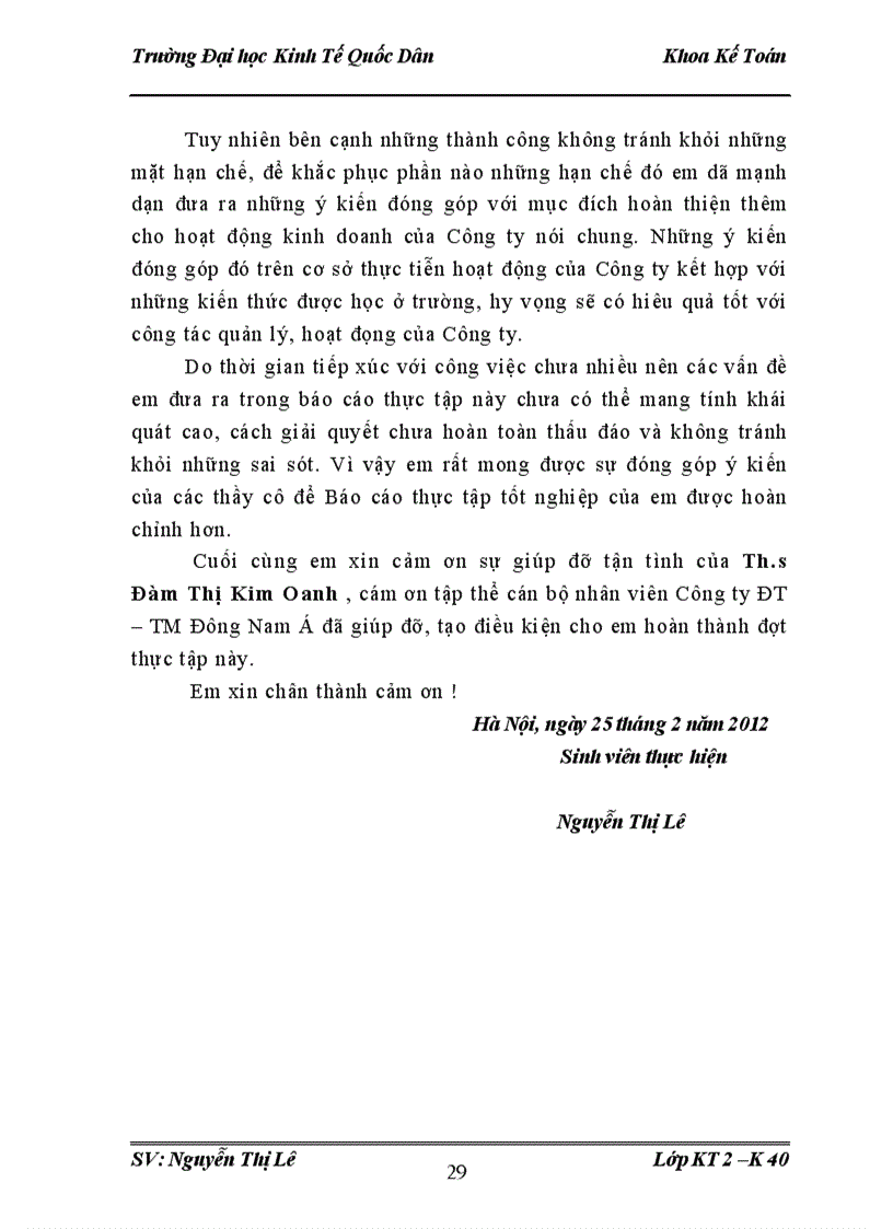 image for page Tổ chức bộ máy Kế toán và hệ thống Kế toán tại Công ty ĐT TM Đông Nam Á