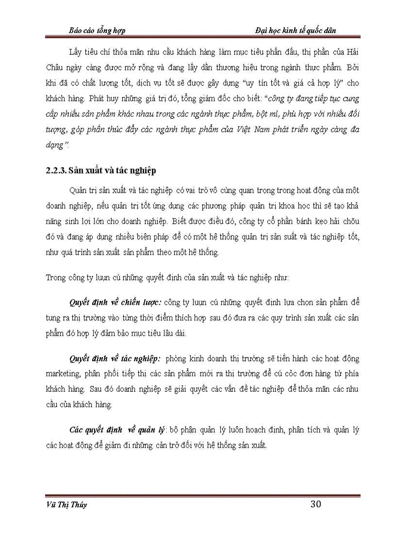 image for page Hoạt động sản xuất kinh doanh của công ty cổ phần bánh kẹo HẢI CHÂU