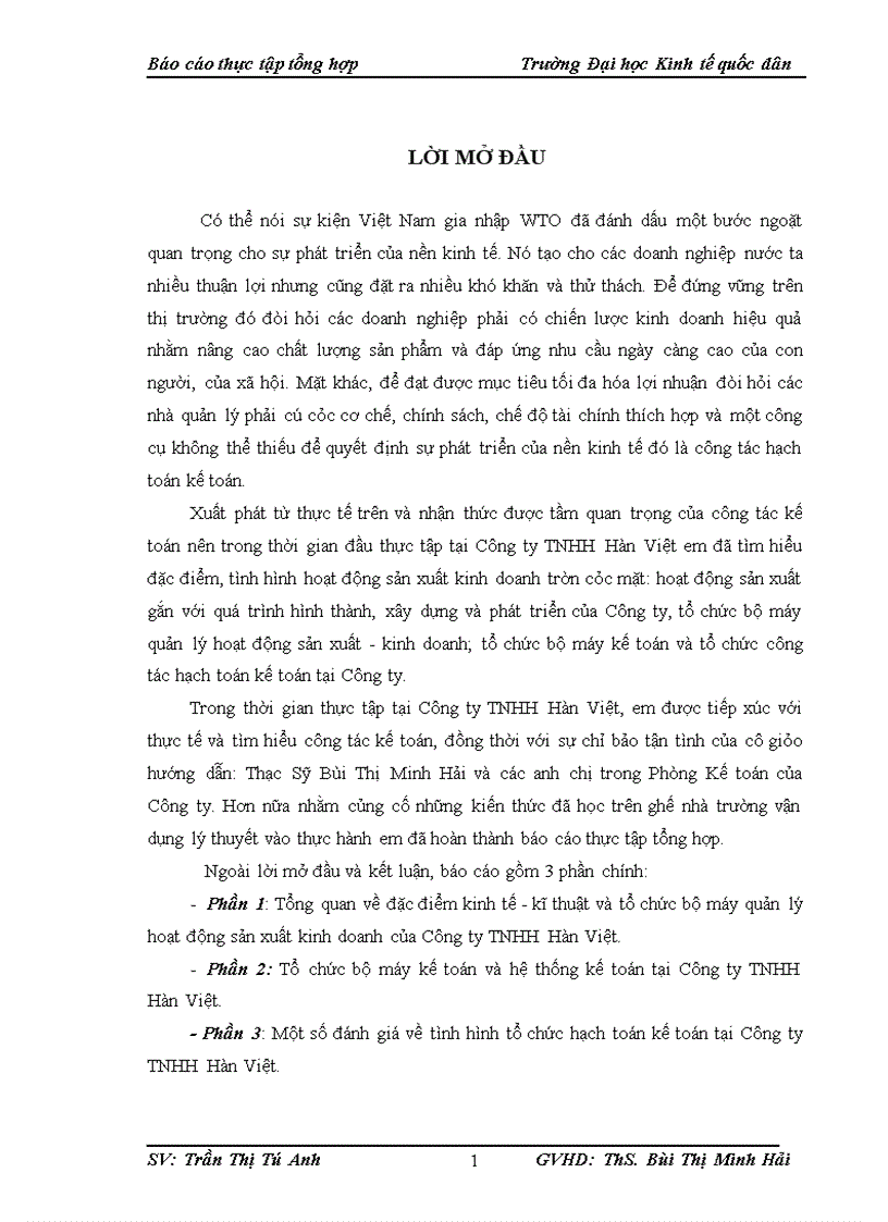 image for page Tổ chức bộ máy kế toán và hệ thống kế toán tại Công ty TNHH Hàn Việt