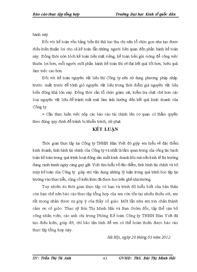 image for page Tổ chức bộ máy kế toán và hệ thống kế toán tại Công ty TNHH Hàn Việt