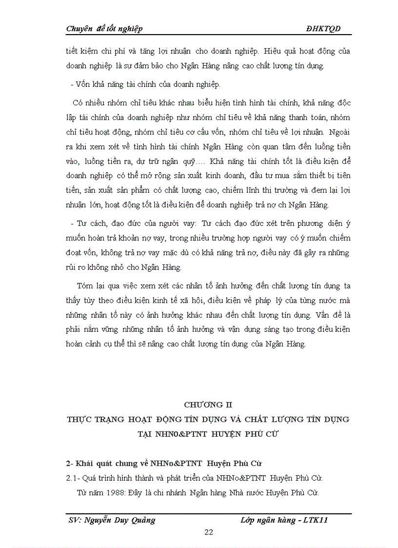 image for page Nâng cao chất lượng hoạt động tín dụng tại Ngân hàng nông nghiệp và phát triển nông thôn Phù Cừ 1