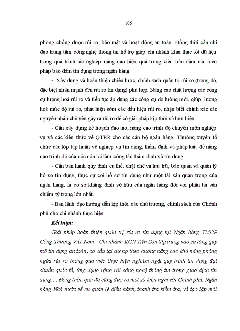 image for page Quản trị rủi ro tín dụng tại Ngân hàng TMCP Công Thương Việt Nam Chi nhánh Khu công nghiệp Tiên Sơn