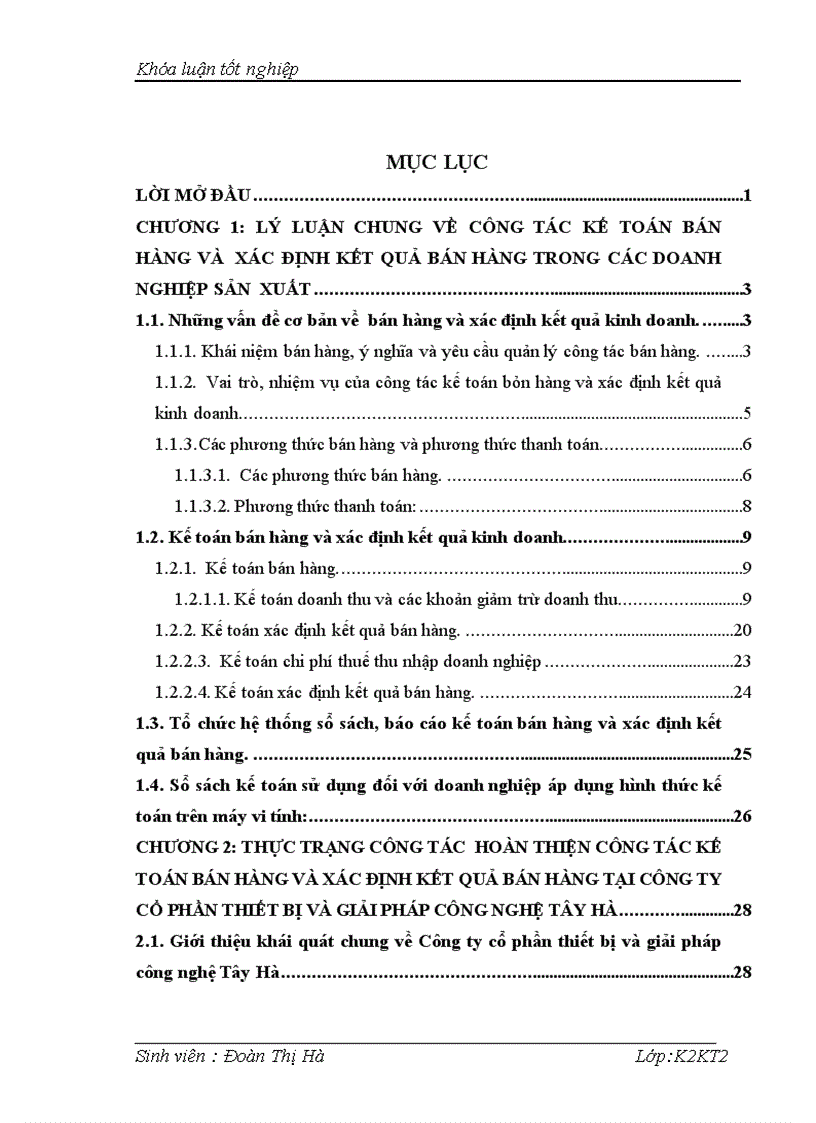 image for page Hoàn thiện công tác kế toán bán hàng và xác định kết quả bán hàng tại công ty cổ phần thết bị và giải pháp công nghệ Tây Hà 3