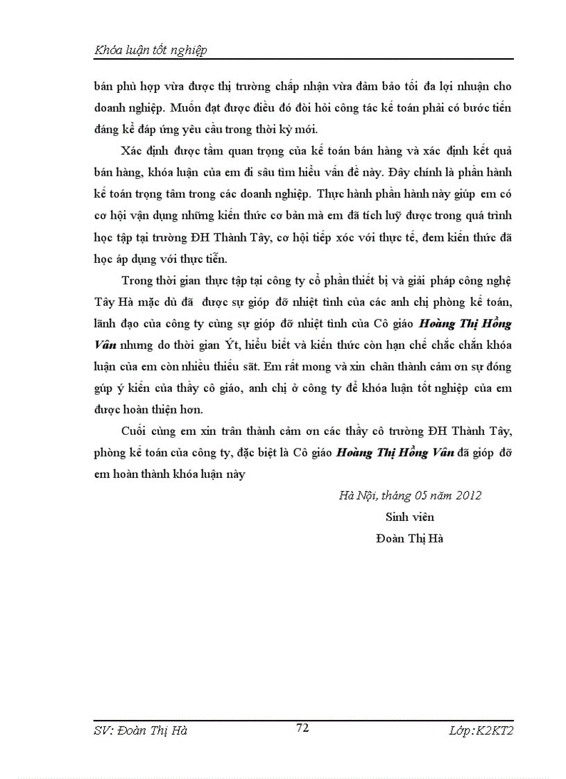 image for page Hoàn thiện công tác kế toán bán hàng và xác định kết quả bán hàng tại công ty cổ phần thết bị và giải pháp công nghệ Tây Hà 3