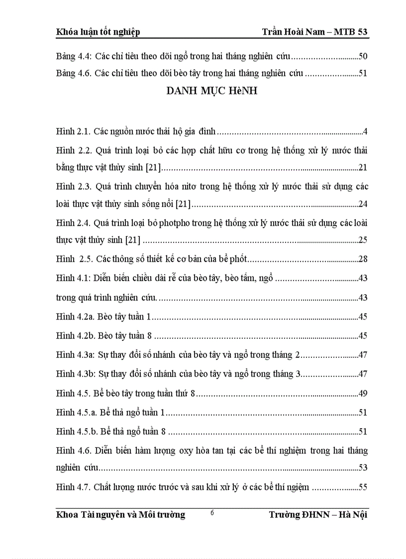 image for page Nghiên cứu khả năng xử lý nước thải nhà vệ sinh tự hoại của một số loài thực vật thủy sinh tại Việt Nam 1