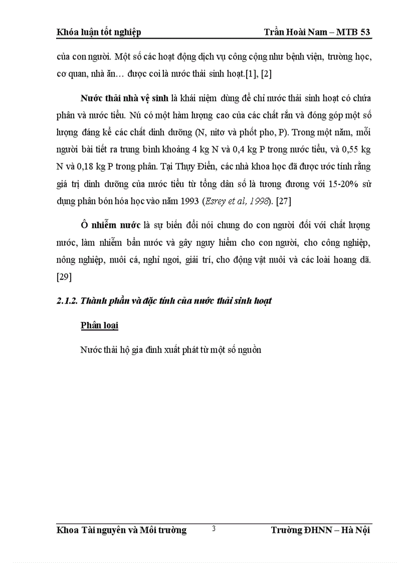 image for page Nghiên cứu khả năng xử lý nước thải nhà vệ sinh tự hoại của một số loài thực vật thủy sinh tại Việt Nam 1
